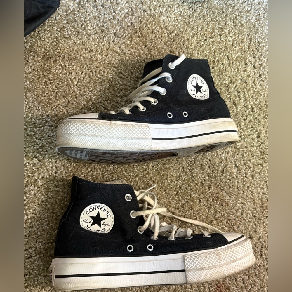 Converse Black and White High-Top Sneakers - Picture 1 of 3